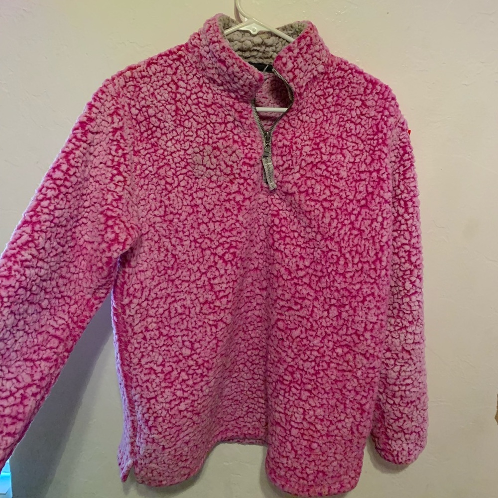 Pink sherpa pullover